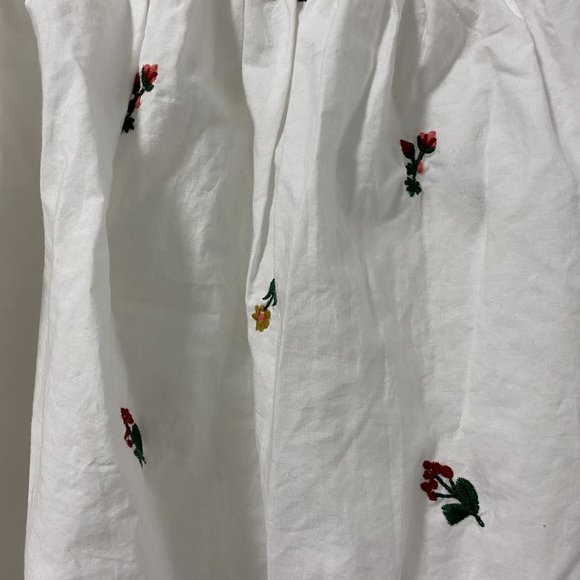 Zara White Floral Embroidery Off the Shoulder Top - Picture 4 of 5